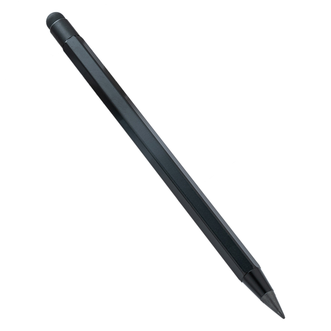 Hexagonal metal eterno lápiz negro tecnología capacitivo pantalla táctil sin raspado lápiz de escritura de estudiantes