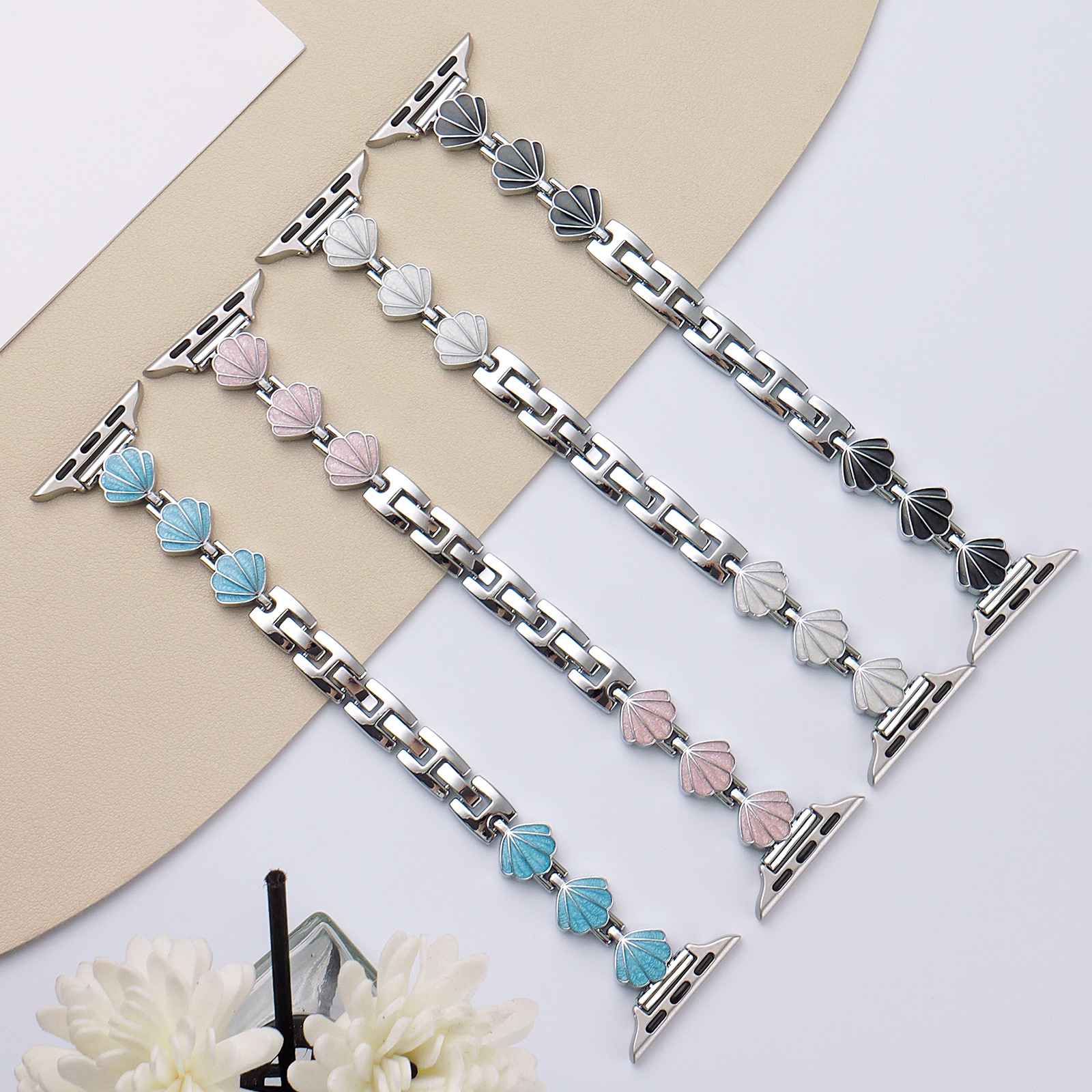 New Model Suitable for Applewatch S11 Wristband Bracelet Shell Metal Women's Apple Watch S10 Strap 14mm