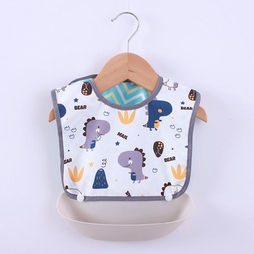 Baby Eating Apron Waterproof and Mess-Proof Bib Summer Thin Children's Cover-Up Clothing Nappy Protecting Infant Mealtime Bib