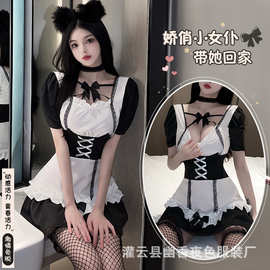 林林婷情趣内衣女纯欲女仆装制服诱惑睡衣服床上火辣激情免脱2617