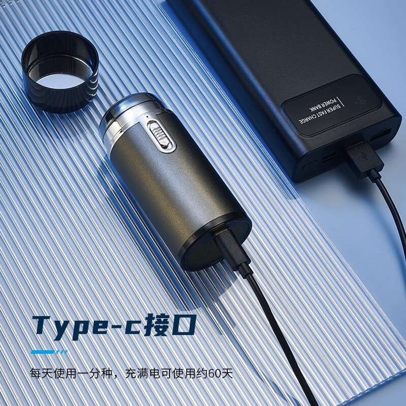 Single-Head Electric Shaver, Rechargeable Beard Trimmer, Portable Multifunctional Men's Razor with Flashlight and Mirror