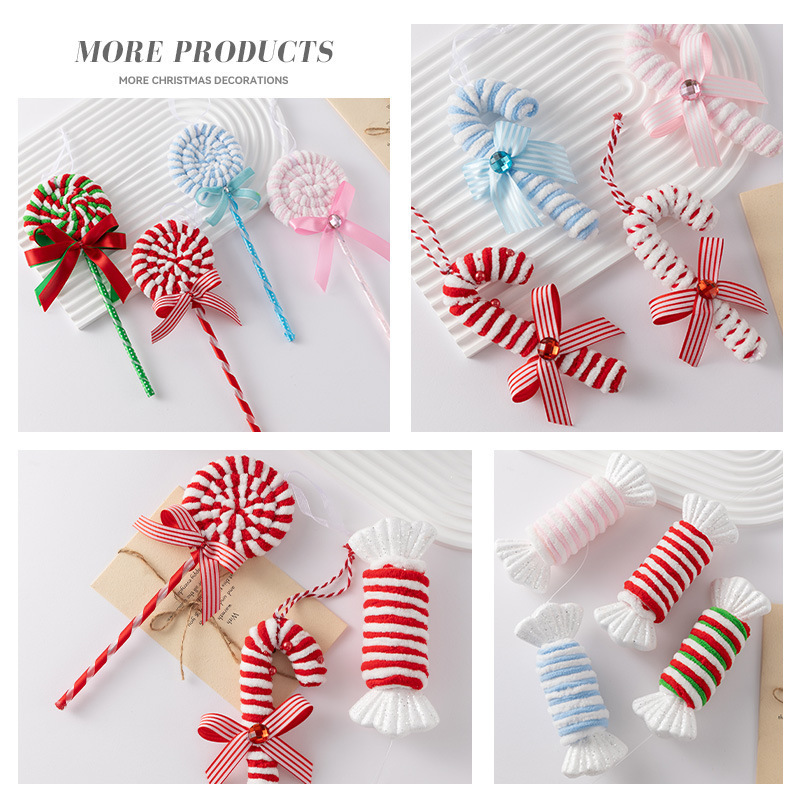 クリスマスペンダントクリスマスツリー装飾アクセサリークリスマスキャンディー松葉杖クリエイティブギフトシミュレーションバブルおもちゃ卸売|undefined