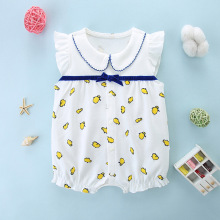 婴儿连体衣夏装0-3月女宝宝纯棉爬服薄款新生儿6个月可爱公主衣服