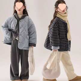 童装冬装女童棉衣外套2025儿童两面穿棉服大衣新款中大童轻薄洋气