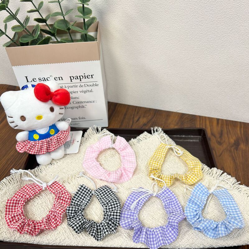 New In-Stock 10cm Doll Clothes Self-Deprecating Bear Kt Cat Plush Toy Raff Collar Cotton Doll Labubu Clothing Wholesale