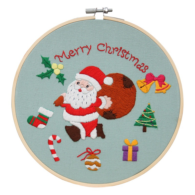 Bordado hecho a mano material de bricolaje Paquete de flores tridimensional Junior novato bolsa de suministro transfronterizo creativo Lu bordado colgante de Navidad pintura