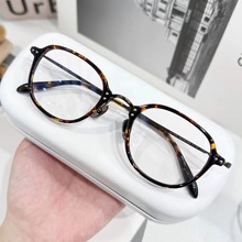 网红韩国板材玳瑁纯素颜眼镜框可配度数防蓝光新款板材
