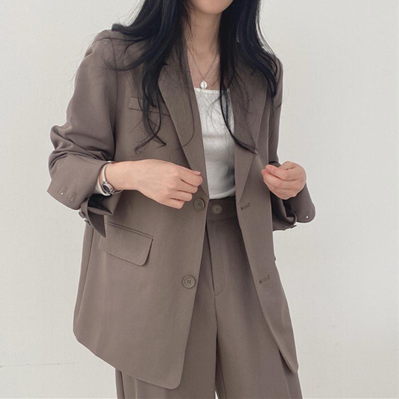 Sanlidadi Women's Casual Suit Jacket Loose Retro Fashionable Outerwear For Spring And Autumn_ecoleips.com