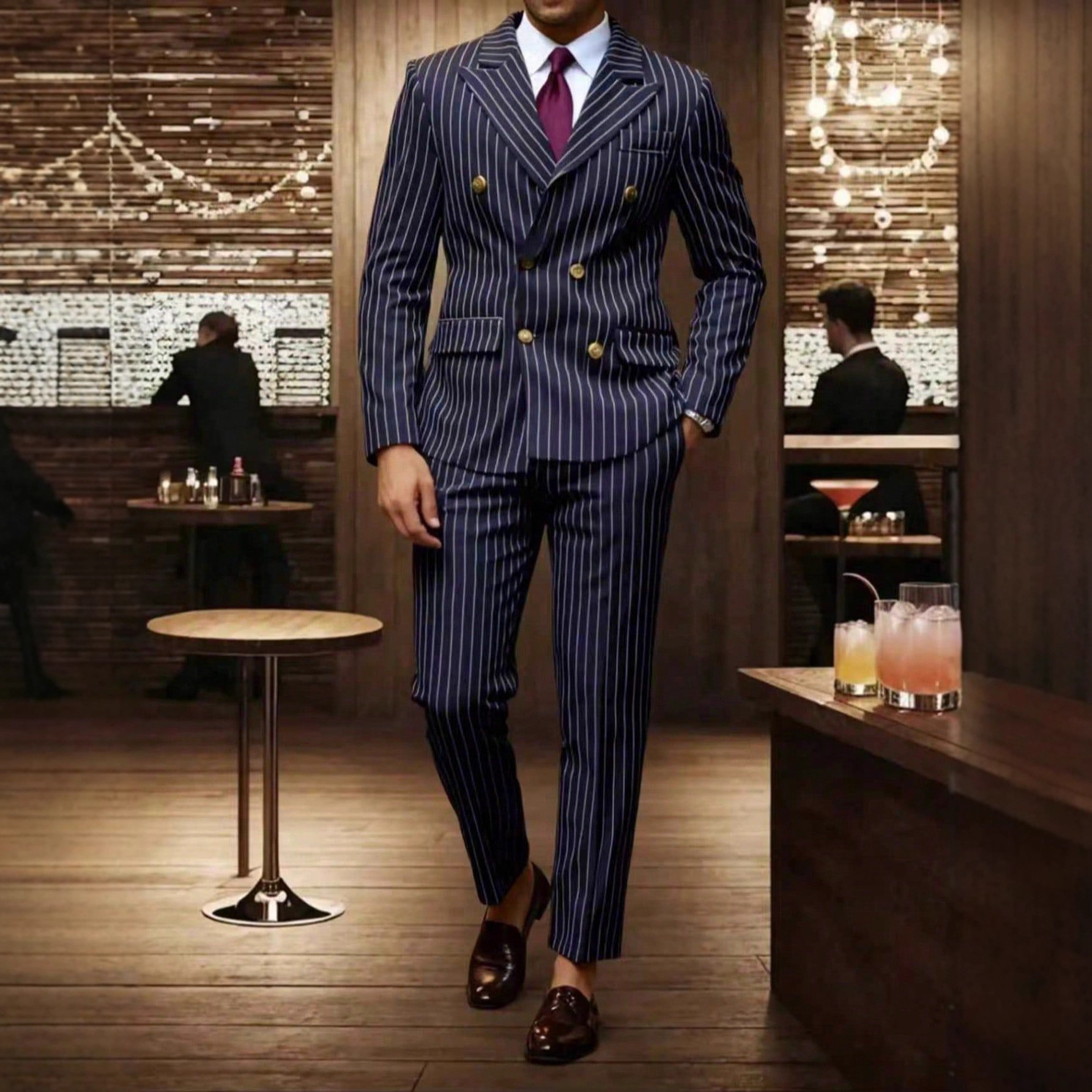 2026 Cross-border European American Suits, Men's Striped Suits Trousers For Business, Dinner, And Wedding 241014_voghion.com