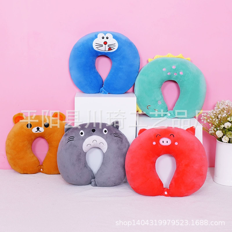 Кристалл бархат полипропиленовый хлопок U-образная подушка для шеи дорожная Студенческая сон Розовая Свинья мультфильм Милая U-образная подушка голова шея для женщин