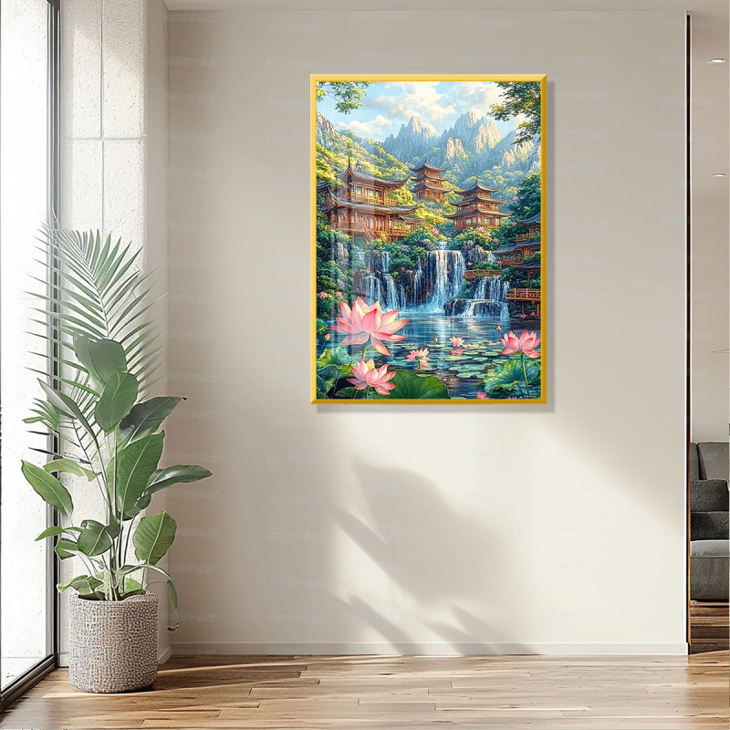 [Algodón importado] Mona Lisa Real de verano nuevo estilo de sala de estar paisaje 2026 nuevo estilo de bordado image 3