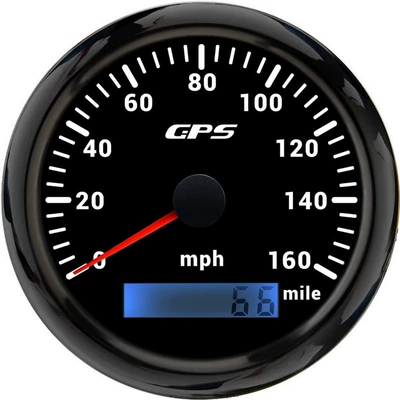 Mph Mileage Meter with – automobile instrument - black-frame-black-bottom-160mph