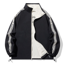 两面穿立领外套男士春秋季2025新款飞行员夹克男装休闲情侣装衣服