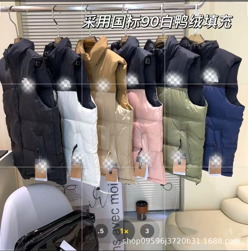 Trendy North Face High Version Embroidered 1996 down Vest for Men and Women, Loose Casual Lightweight Thickened Jacket for Couples