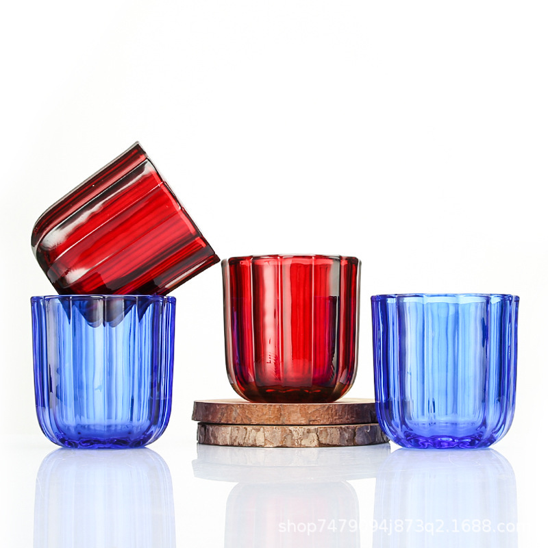 Taza de vela de vidrio de alta calidad, botella de aromaterapia transparente sin fuego, vaso de bricolaje, candelabro, recipiente de vela, taza vacía gruesa