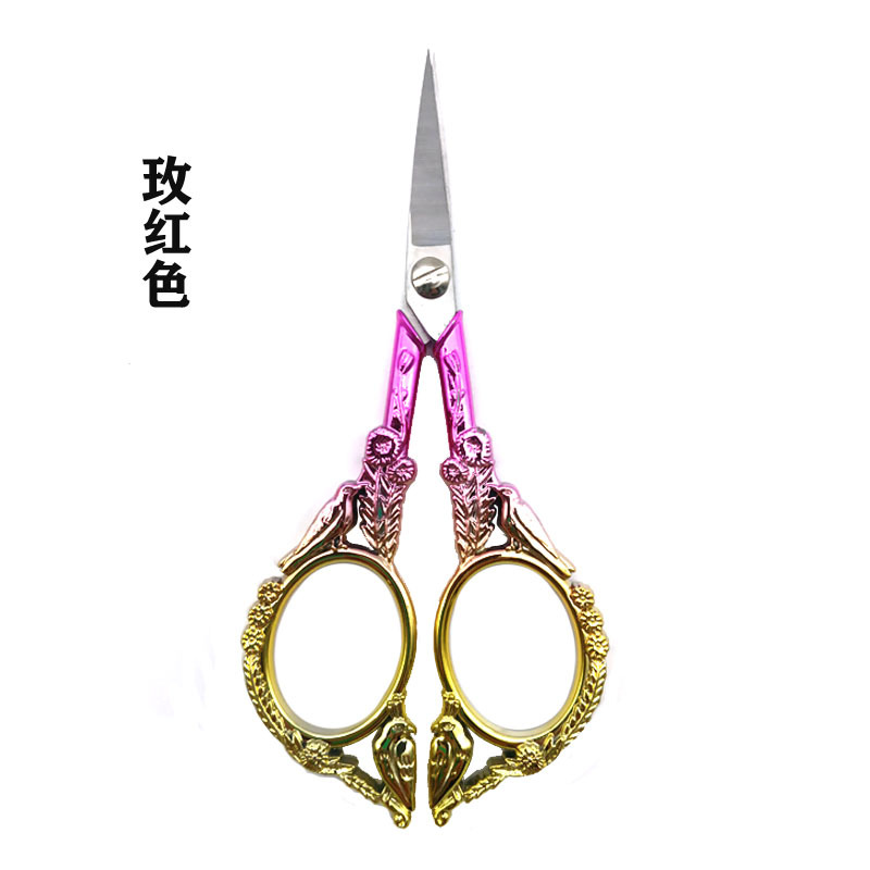 Tijeras de acero inoxidable tijeras de pájaro tijeras de flor de ciruelo tijeras de cejas tijeras de bordado tijeras de punto de cruz tijeras de bolsa de té comercio electrónico transfronterizo