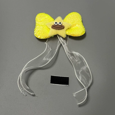 sequin decoration motorcycle modification – Motosiklet dəbilqələri - starfish-bow-ribbon-yellow