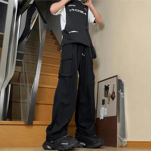 American-style Quick-Dry Paratrooper Cargo Pants for Men | Summer Ice-Cool Straight-Leg Casual Pants | Functional Outdoor Waterproof Trousers