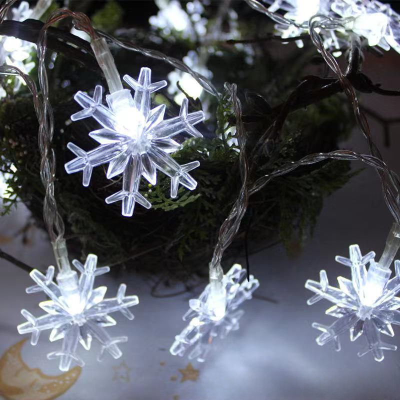 廠家直銷led太陽能彩燈滿天星聖誕燈串節日裝飾燈婚慶雪花裝飾燈
