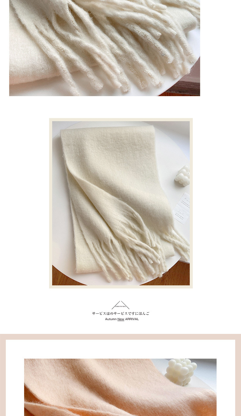 Fluffy Solid Scarf For Women Warm Winter Cashmere Style Shawl_voghion.com