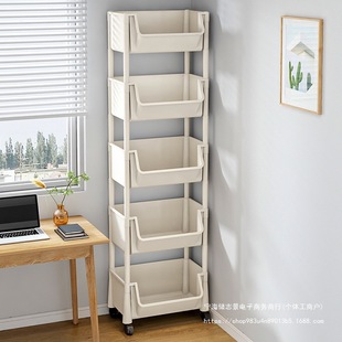 Bookshelf Floor Simple Household Children's Living Room Multi-layer Mobile Narrow Bookcase Wall Side Book Storage Rack