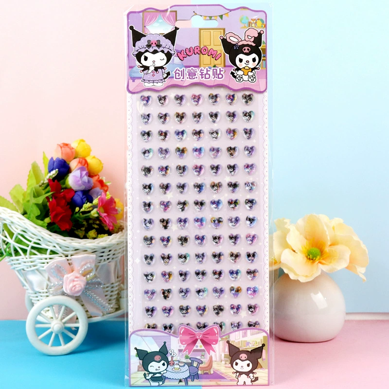 Sanrio Kuromi Frozen Capibala мультяшные наклейки с бриллиантами для девочек, детские наклейки с кристаллами и драгоценными камнями