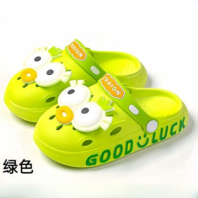 Детский динозавр, детские мультяшные нескользящие тапочки в стиле Crocs для мальчиков для младенца, 1 лет, закрытый носок
