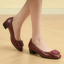妈妈皮鞋女真皮女鞋喜婆婆婚宴婚礼鞋红色婚鞋女款结婚鞋子