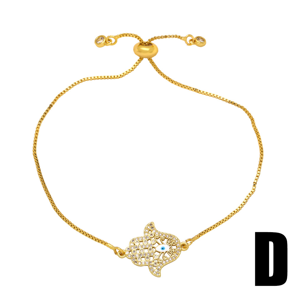 Fashion Geometric Eye Copper Bracelets Inlay Zircon Copper Bracelets