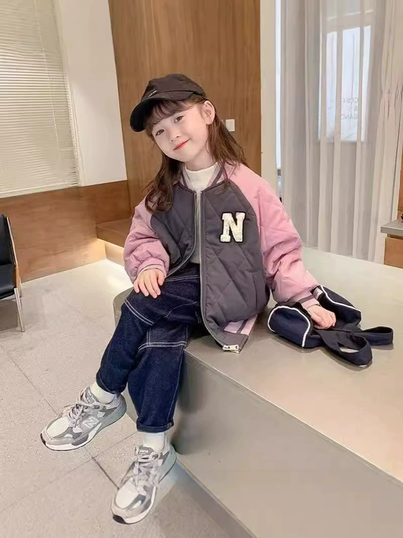Children's demi-season jacket for boys, baseball quilted uniform for leisure