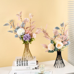 Nordic INS wrought iron gold hydroponic vase fake flower flower pot centerpieces home living room office desk decorative item