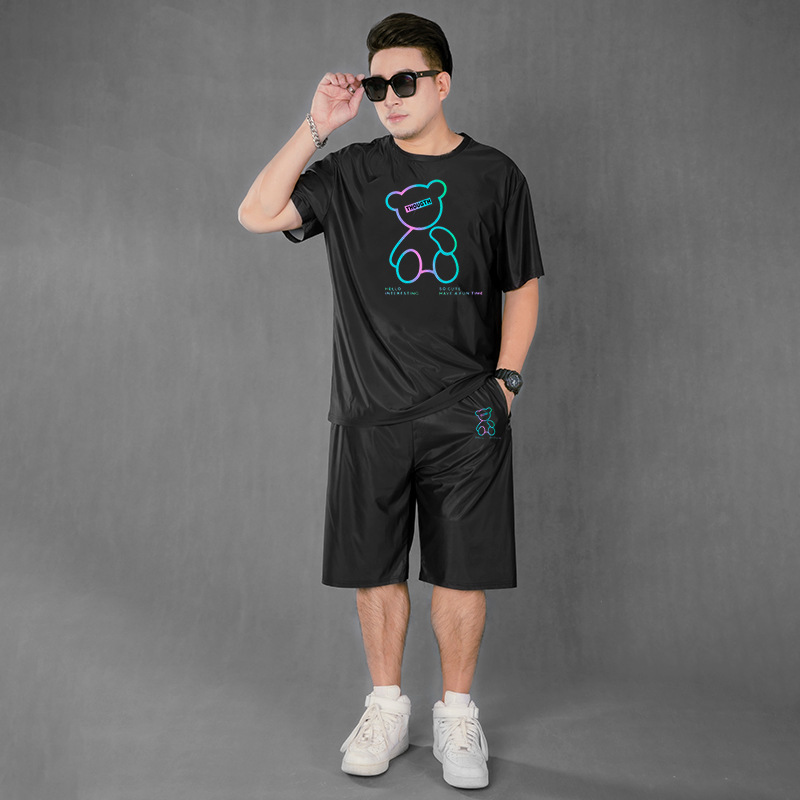 T6053T T-shirt-D7053B ice shorts-C8053B ice silk pants Joker casual set