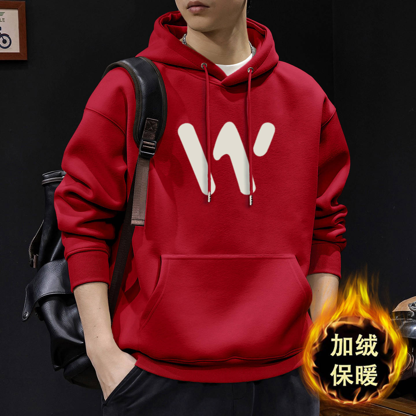 América pesada sudadera encapuchada hombre otoño invierno acolchado marca de moda retro suelta chaqueta superior adolescente