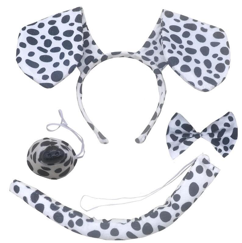 Fascia per capelli dalmata di Halloween, orecchie, guanti, gonna, travestimento per Halloween_voghion.com