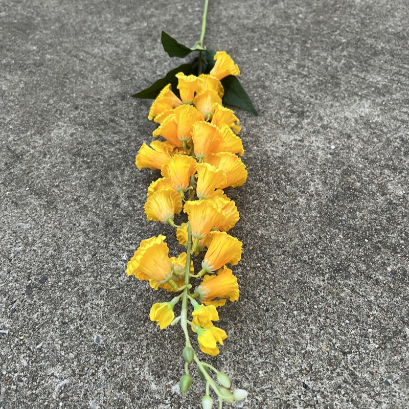 Nueva fábrica de flores artificiales de la boda amarillo leche amarillo limón amarillo fresco al aire libre Salón de la boda decoración flor falsa al por mayor