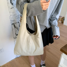 跨境日韩慵懒风水洗帆布包大容量斜挎包文艺青年纯色男女通勤布包