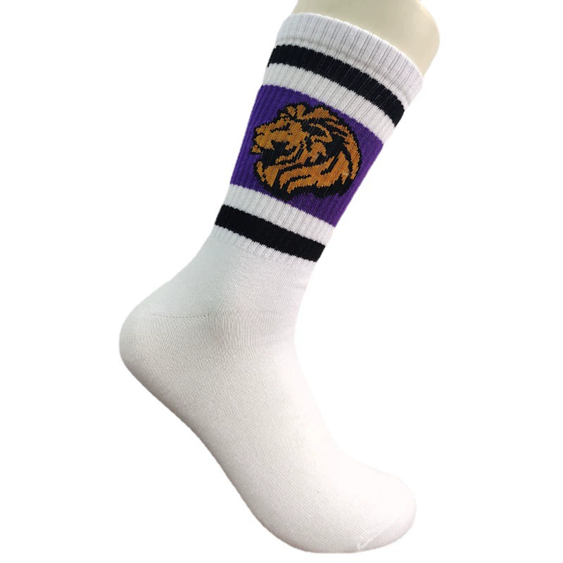 LT модные европейские и американские носки для уличного футбола, носки для хип-хопа, носки для коньков, чулки до середины икры, мужские и женские носки, голова льва