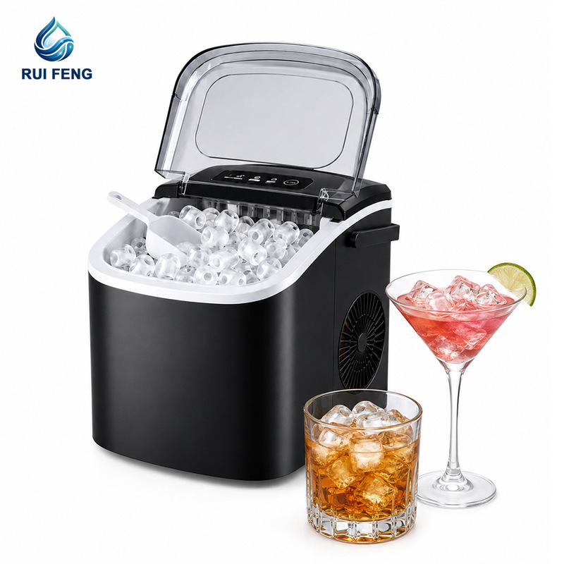 Small-capacity ice maker, 1.2L, for home, office, dormitory, and commercial use; round ice cube maker; compact ice maker