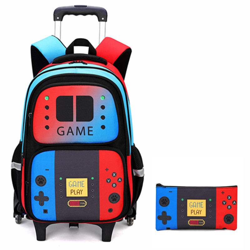 2025年新しくアップグレードされたキッズバッグクロスボーダー外国貿易小中学生トロリーランドセルゲームコンソールスクールバッグ|undefined