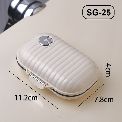 Mini portable pill box, good-looking travel seven-day multi-compartment pill box, jewelry sealed storage box