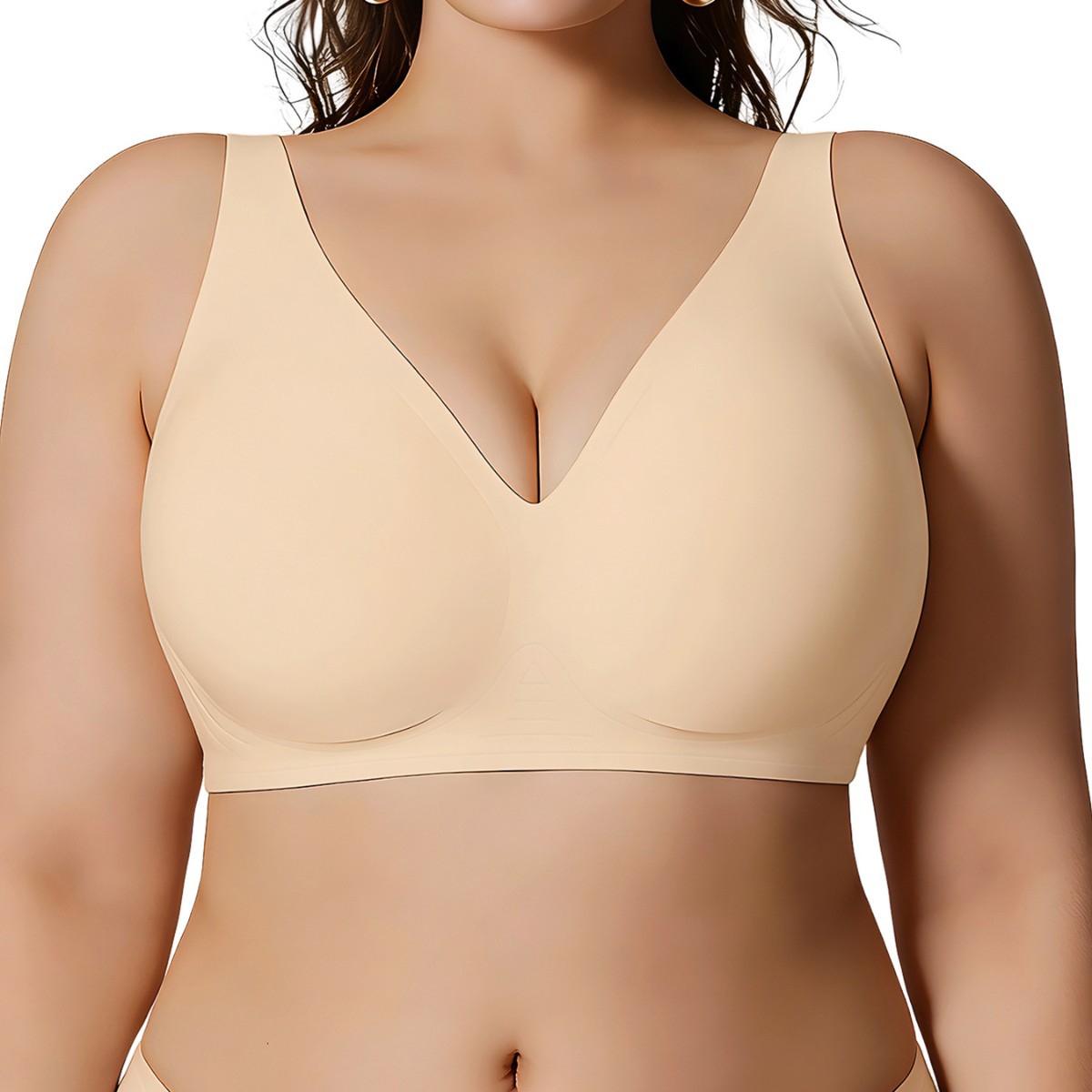 Amazon Cross-Border Seamless Jelly Strip Underwear Without Rims Push-Up Ice Silk Outer Plus Size Bra for Girls