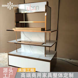 化妆品专柜展示柜美容产品展示架加工定制精品货架双面口红陈列架