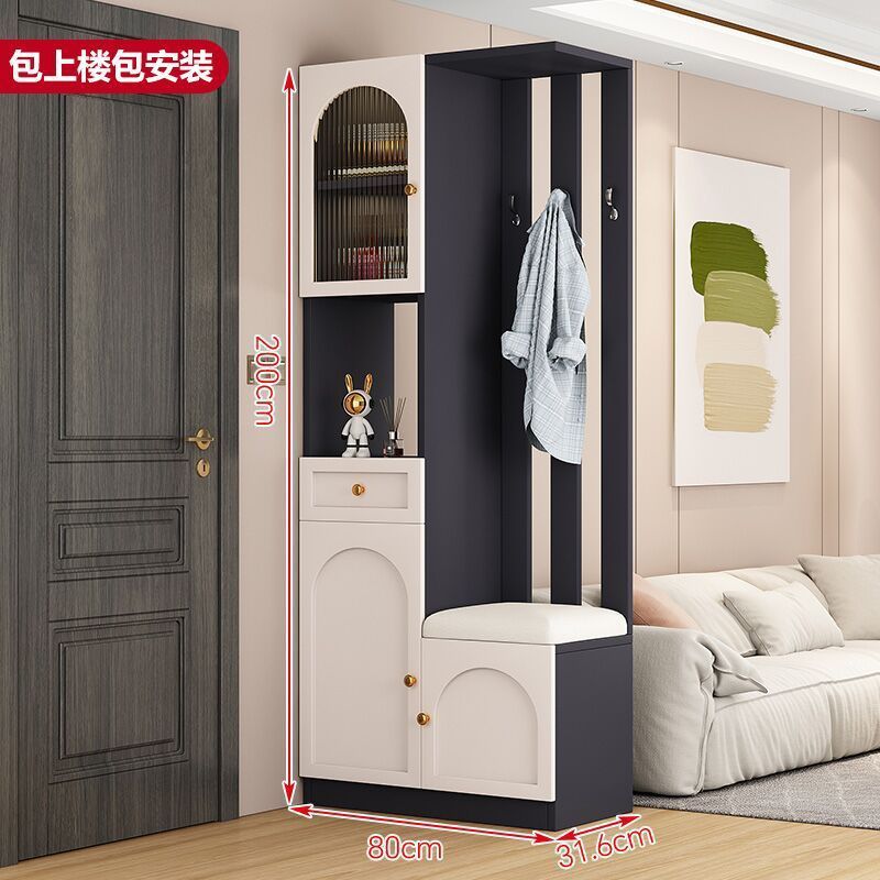 軽くて豪華な玄関キャビネット、靴キャビネット、靴交換スツール、オールインワンのモダンでシンプルな玄関パーティションキャビネット、リビングルームのヨーロピアンスタイルのスクリーン収納キャビネット|undefined