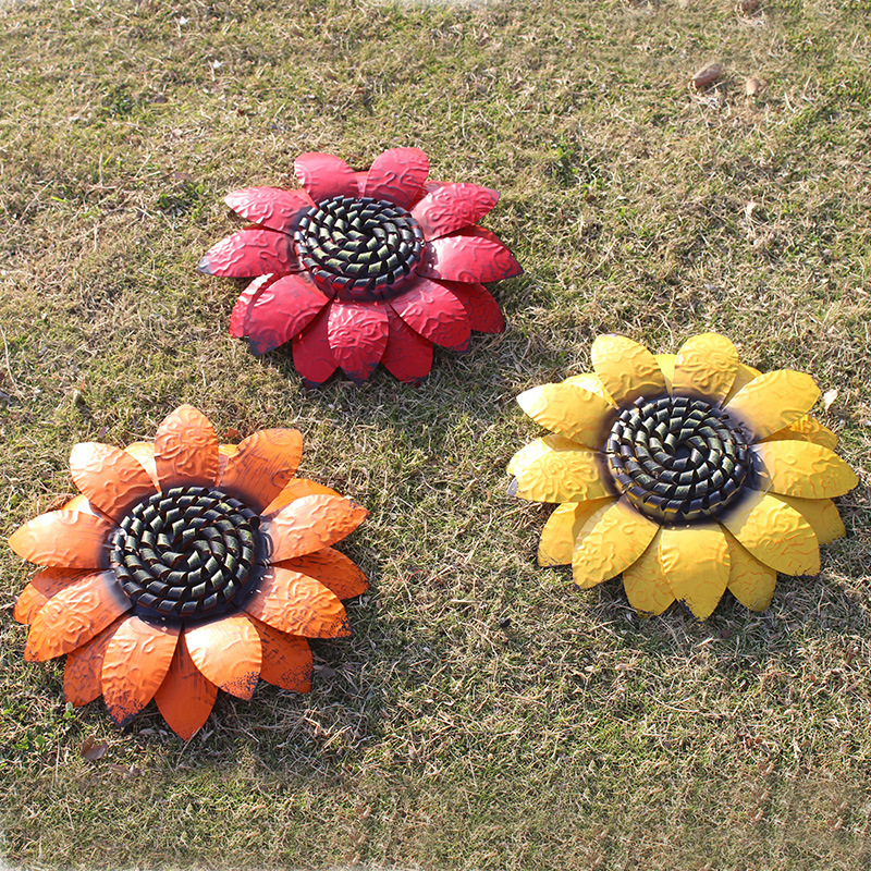 Nordic Iron Wall Hanging Living Room Sofa Hallway Modern Simple Wall Decoration Pendant Simulation Flower