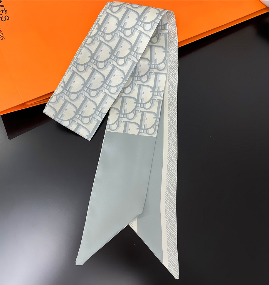 2025 nuevo estilo D bolsa atada bufanda de seda Dai Fei bolsa envuelta asa seda twilly tira larga y estrecha correa correa para el cuello cinta