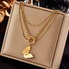 Advanced necklace stainless steel, summer small design chain for key bag , fashionable accessory, light luxury style, high-quality style, simple and elegant design