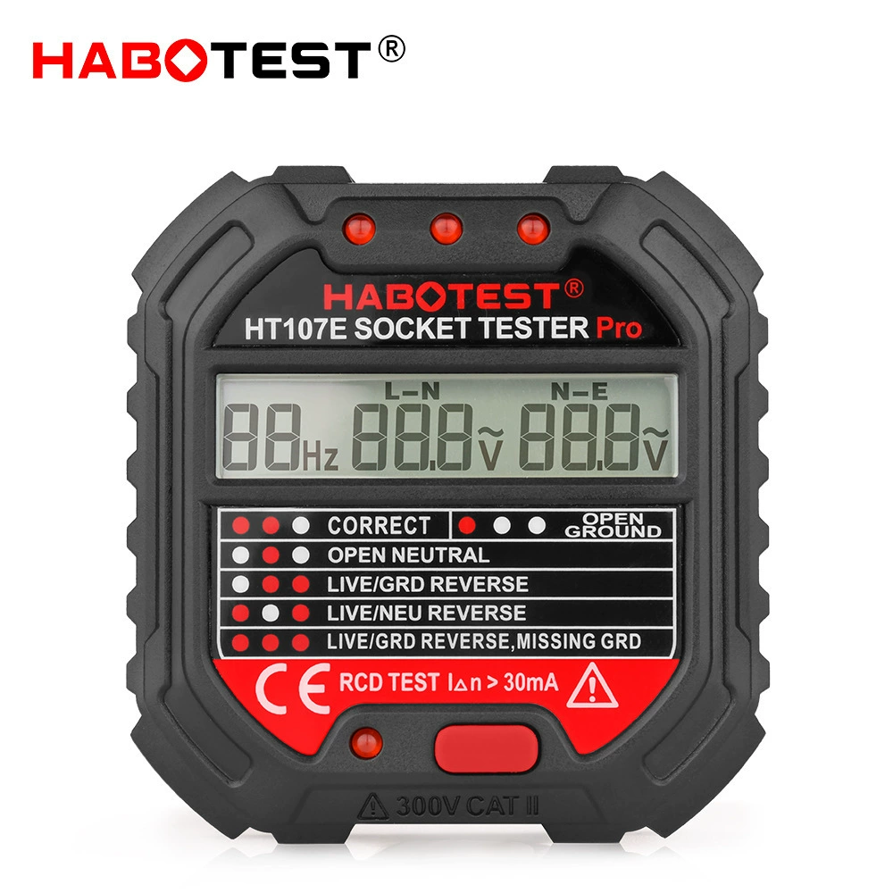 HABOTEST/Huabo HT107B/D/E Многофункциональный цифровой дисплей розетка электрический заземлитель