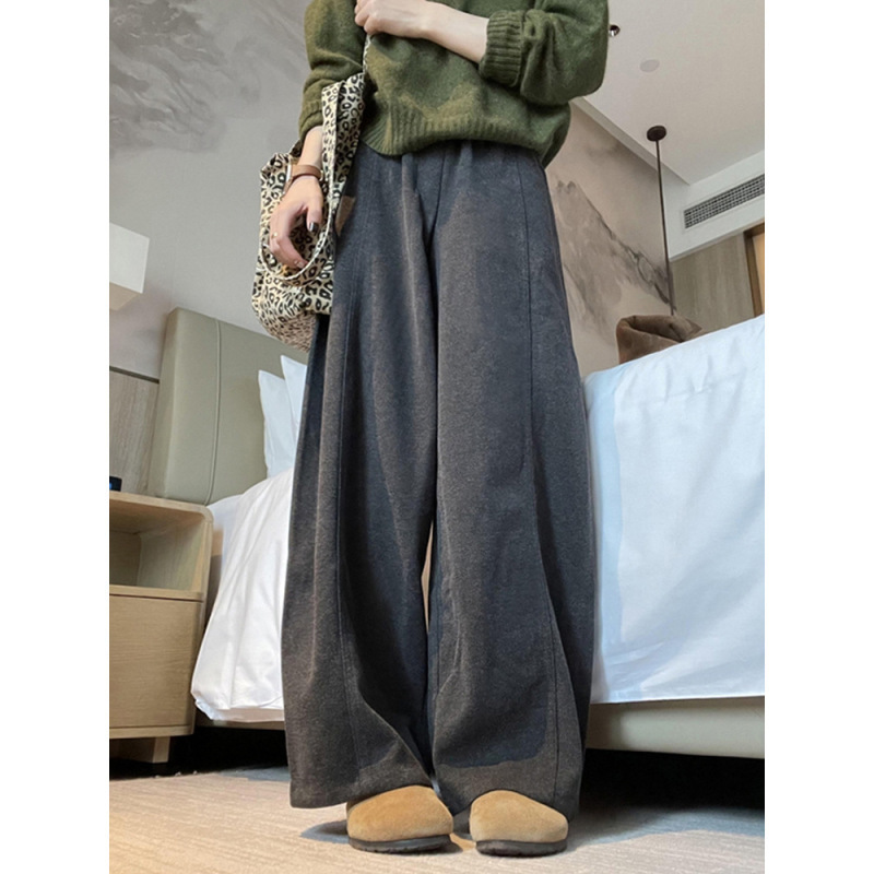 Maternity Gray Thickened Woolen Wide-Leg Pants, Maternity Autumn and Winter Fleece-Lined Casual Sports Sweatpants, Trendy Wutong Pants Maternity Gray Thickened Woolen Wide-Leg Pants, Maternity Autumn and Winter Fleece-Lined Casual Sports Sweatpants, Trendy Wutong Pants