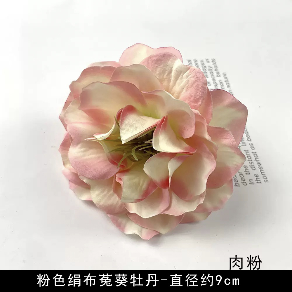 Flores artificiales flores rosadas bricolaje accesorios hechos a mano tocado de estilo antiguo accesorios de material de flor de horquilla arreglos florales de pared de flores de boda
