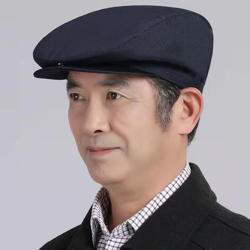 Sombreros de invierno para hombres, gorras de lengua de pato, tela de tween gruesa, gorras de hombre de mediana edad, gorras de abuelo